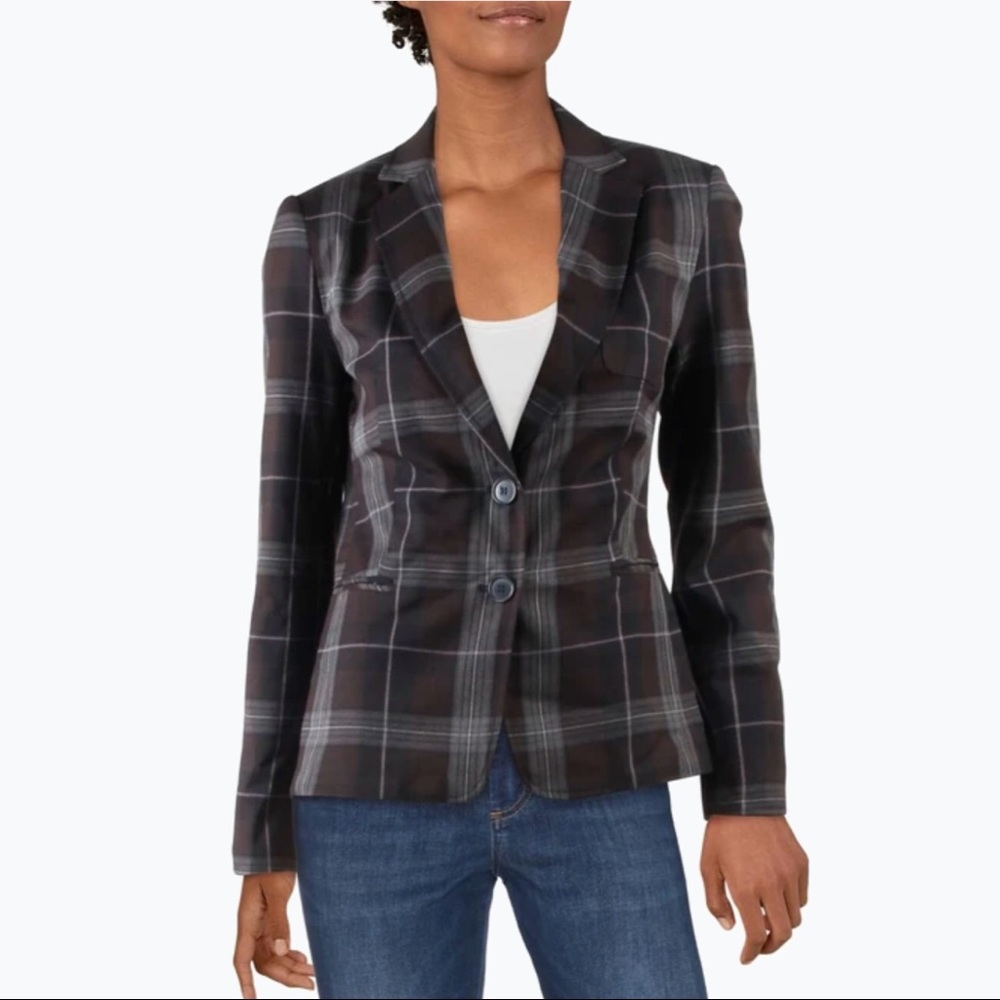 Philosophy Woven Plaid Blazer